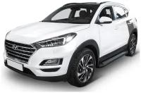 Пороги алюминиевые с площадкой "BLACK" (арт. F173ALB.2309.2) HYUNDAI Tucson 2015-2021