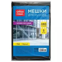 OfficeClean Мешки для мусора 240л OfficeClean ПВД, 90*140см, 50мкм, 5шт особо прочные, черные, в пластах, 4 шт