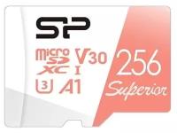 Флеш карта microSD 256GB Silicon Power Superior A1 microSDXC Class 10 UHS-I U3 100/80 Mb/s (SD адаптер)