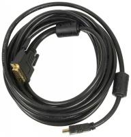 Кабель DVI NINGBO DVI-D (m) - HDMI (m), GOLD, ферритовый фильтр, 5м