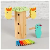 Развивающая игрушка Сима-ленд Червячки и птички 5008928, разноцветный