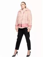 Куртка-косуха из искусственного меха под калган М.Т.Д., цвет: брусничный/розовый, размер: 48 / L