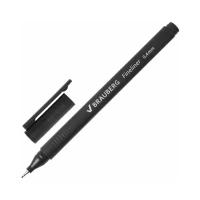 Ручка капиллярная (линер) BRAUBERG "Carbon", черная, металлический наконечник, трехгранная, линия письма 0,4 мм, 141523 4 шт
