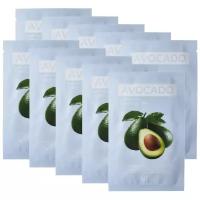 Yu.R - Маска для лица с экстрактом авокадо ME Avocado Sheet Mask, 10 штук по 25 г