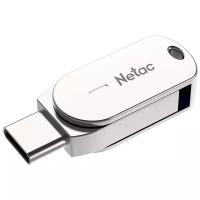 Накопитель USB 3.0/USB Type-C 16Гб Netac U785C (NT03U785C-016G-30PN), серебристый