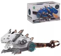 Робот Junfa toys Динозавр огнедышащий Y333-71, белый/синий