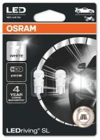 Лампа автомобильная OSRAM W5W, W2.1x9.5d, LED, 2 шт., 6000 К, 12 В 2825DWP-02B