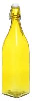 Бутылка стеклянная для соуса и масла с бугельным замком «Галерея», 1 л, 8×30,5 см, цвет микс