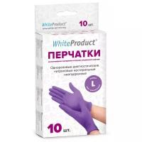 Перчатки нитриловые WHITE PRODUCT фиолетовые, размер L, 10 шт