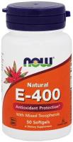 Капсулы NOW Natural E-400 with Mixed Tocopherols, 70 г, 400 МЕ, 50 шт