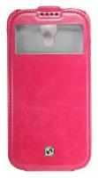 Чехол HOCO Flip Leather Case Crystal Series для Samsung Galaxy S4 i9500/9505 Rose (малиновый с окном)