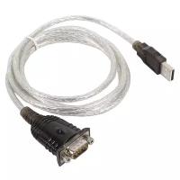 Кабель-переходник (Prolific PL2303HXD), USB Am to RS232 DB9 M, 0.8м, гайки | ORIENT USS-111N