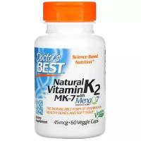 Natural Vitamin K2 MK-7 с MenaQ7 вег. капс., 45 мкг, 60 шт