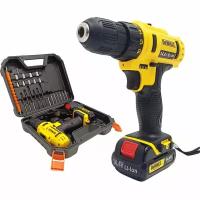 Аккумуляторный шуруповерт DeWALT 14.4v + 2 АКБ, с набором оснастки