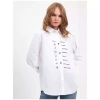 Рубашка женская длинный рукав KATHARINA KROSS Белый KK-B-0101P-белый. принт