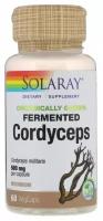 Solaray Organic Grown Fermented Cordyceps (Органический Ферментированный Кордицепс) 500 мг 60 капсул