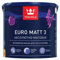 Краска Tikkurila Euro Matt 3 моющаяся глубокоматовая белый 9 л