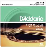 EZ920 AMERICAN BRONZE 85/15 Струны для акустической гитары Medium Light 12-54 D`Addario