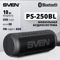 АС PS-250BL, черный (10 Вт, Bluetooth, FM, USB, microSD, ручка, 2200мА*ч)