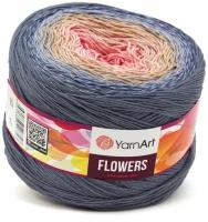 Пряжа YarnArt Flowers, 1 % хлопок, 45 % акрил, 250 г, 1000 м, 1 шт., 262 1000 м