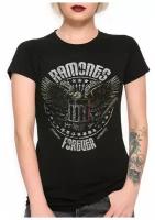 Футболка Dream Shirts Ramones Forever / Рамонс / Рок Женская Черная M