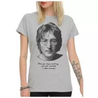 Футболка DS Apparel John Lennon - Джон Леннон Женская Серая XS