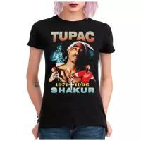 Футболка DreamShirts Тупак Шакур - 2Pac Женская черная