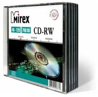 Носители информации CD-RW, 4x-12x, Mirex, Slim/5, UL121002A8F