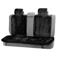 Накидки на заднее сиденье, нат. шерсть, 135 х 55 и 75 х 55 см, черный, набор 3 шт 3909758