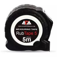 Рулетка ударопрочная ADA RubTape 5 с полимерным покрытием ленты сталь, с двумя стопами, 5 м
