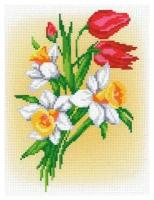 Канва с рисунком для вышивания крестом М. П. Студия "Весенний букет", 21х30 см, арт. СК-036
