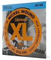 EXL140 XL NICKEL WOUND Струны для электро-гитары Light Top/Heavy Bottom 10-52 D`Addario