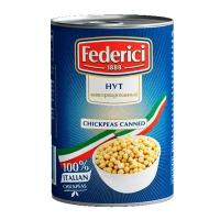 Нут FEDERICI Chickpeas canned консервированный, жестяная банка, 425 г, 425 мл