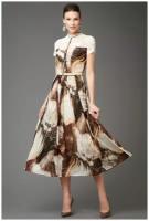 Платье Арт-Деко, размер 46, коричневый