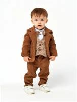 Праздничный детский костюм CHADOLLS из коричневого вельвета, размер 122
