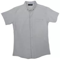 Рубашка для мальчика из хлопка серая размер:128