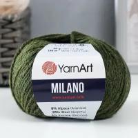 Пряжа "Milano" 8%альпака, 20%шерсть, 8%вискоза, 64%акрил 130м/50гр (874 зеленый)