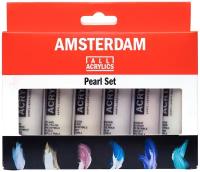 Набор акриловых красок Amsterdam Standard 6 туб по 20мл перламутровые цвета в картонной упаковке