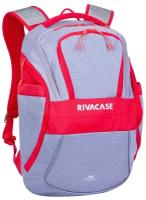 RIVACASE 5225greyred / Рюкзак для ноутбука 15,6"/Для мужчин/Для женщин/Влагозащитный/Спортивный/Городской