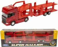 Машина WELLY 1:64 Грузовик Scania V8 R730 красный 68023SS-F-GW