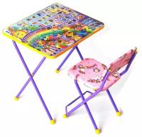 Детский комплект стол и стул РАДУГА-1 розовый