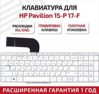 Клавиатура (keyboard) 9Z.N9HBQ.901 для ноутбука HP Pavilion 15-P, 17-F, 15-P000, 15t-p000, 15z-p000, 17-F, Envy 15-K000, 15-K100, белая