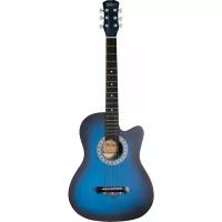 Акустическая гитара матовая, синяя. Размер 7/8 (38 дюймов) Belucci BC3820 BLS