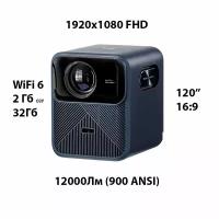 Проектор Wanbo Projector Mozart 1 (Android 9.0, 2+32G, 1080P, автофокус, 900 Ansi, EU, тёмно-синий)