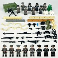 Лего солдаты Вторая Мировая Война - Немецкая армия 8 бойцов / военные лего фигурки