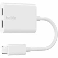 Адаптер Belkin 2xUSB-C - USB-C (AUDIO + CHARGE), белый