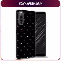 Силиконовый чехол на Sony Xperia 10 IV / Сони Иксперия 10 IV "Чехол с сердечками"