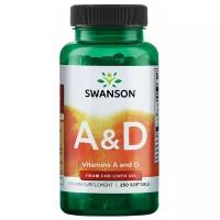 Витамин А и D Swanson, Vitamin A & D 5000/400, 250 капсул