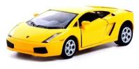 Машина металлическая Lamborghini Gallardo, 1:32, открываются двери, инерция, цвет жёлтый