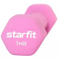 Гантель неопреновая STARFIT Core DB-201 1 кг, розовый пастель